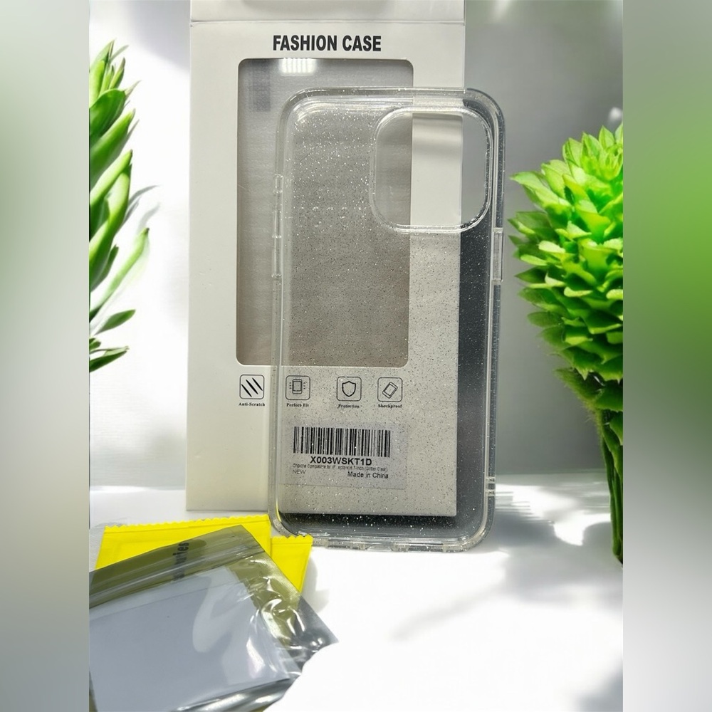 Clear  Sparkle Protective Phone Case With Screen Protector For 6.7” iPhone